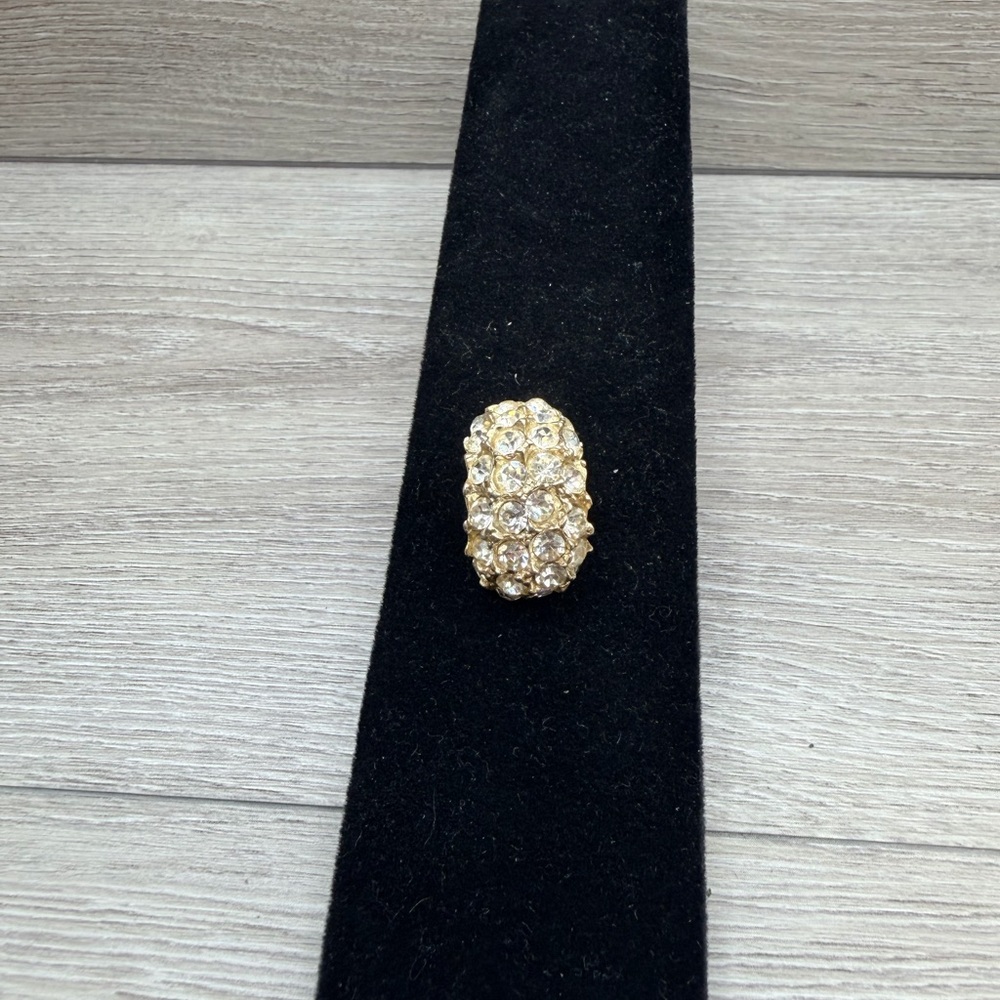 Gold Rhinestone Statement Brooch - image 1
